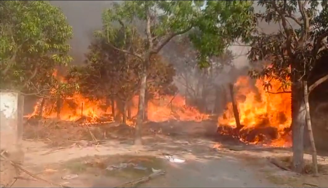 The fire wreaked havoc...51 huts and household items turned into ashes.