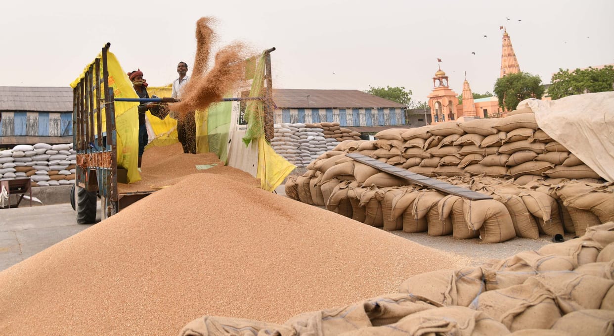 995 quintal wheat sent to Sikar FCI in three trucks from New Grain Market