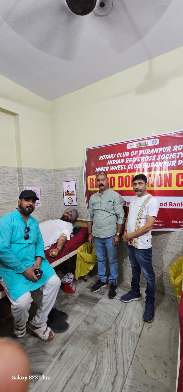 65 people donated blood in the camp