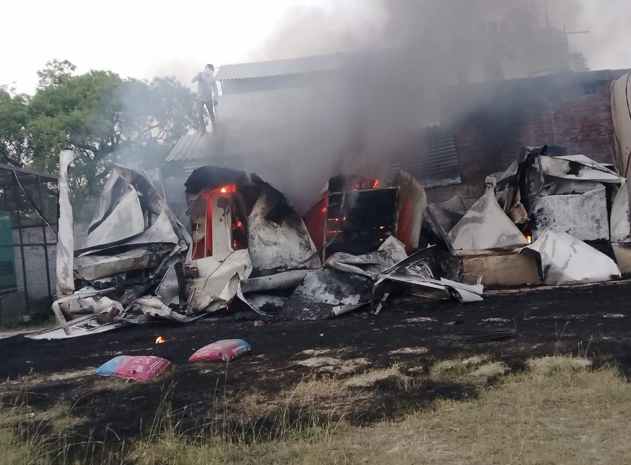 Solar plant burnt due to fire