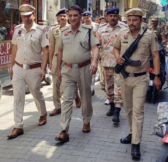 Police took out flag march regarding elections