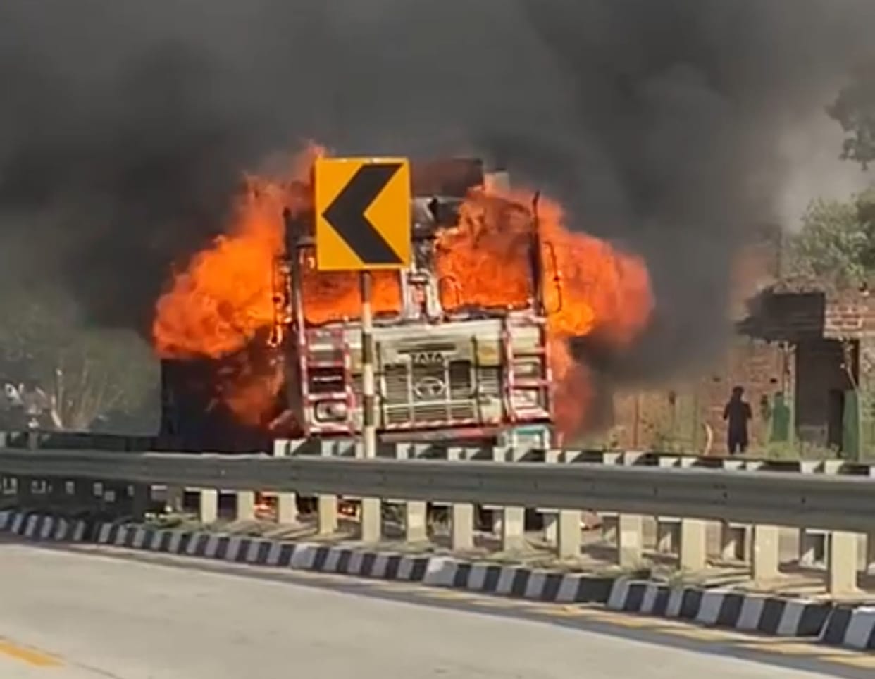 Truck crushes innocent child, drags bike for a kilometer, catches fire