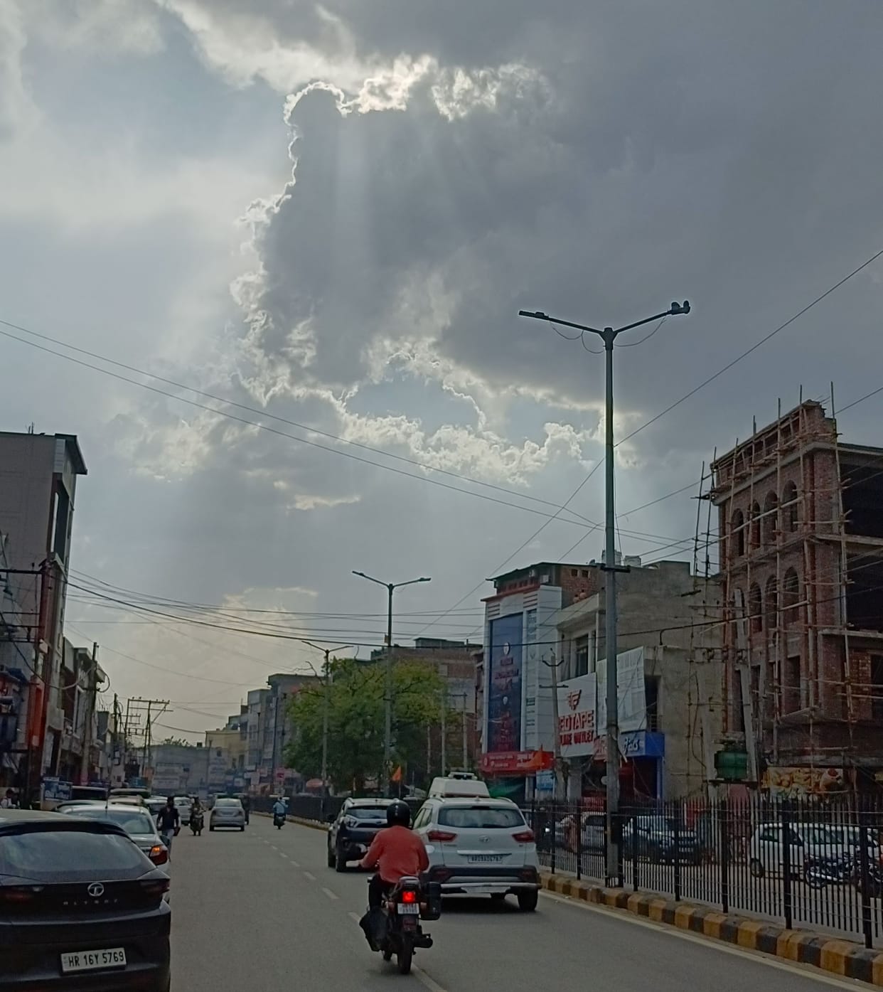Temperature reached maximum 36 degrees, relief due to cloud cover