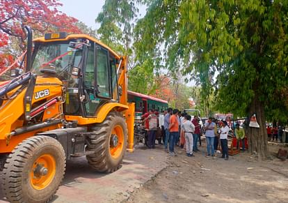 Bulldozer runs on encroachment