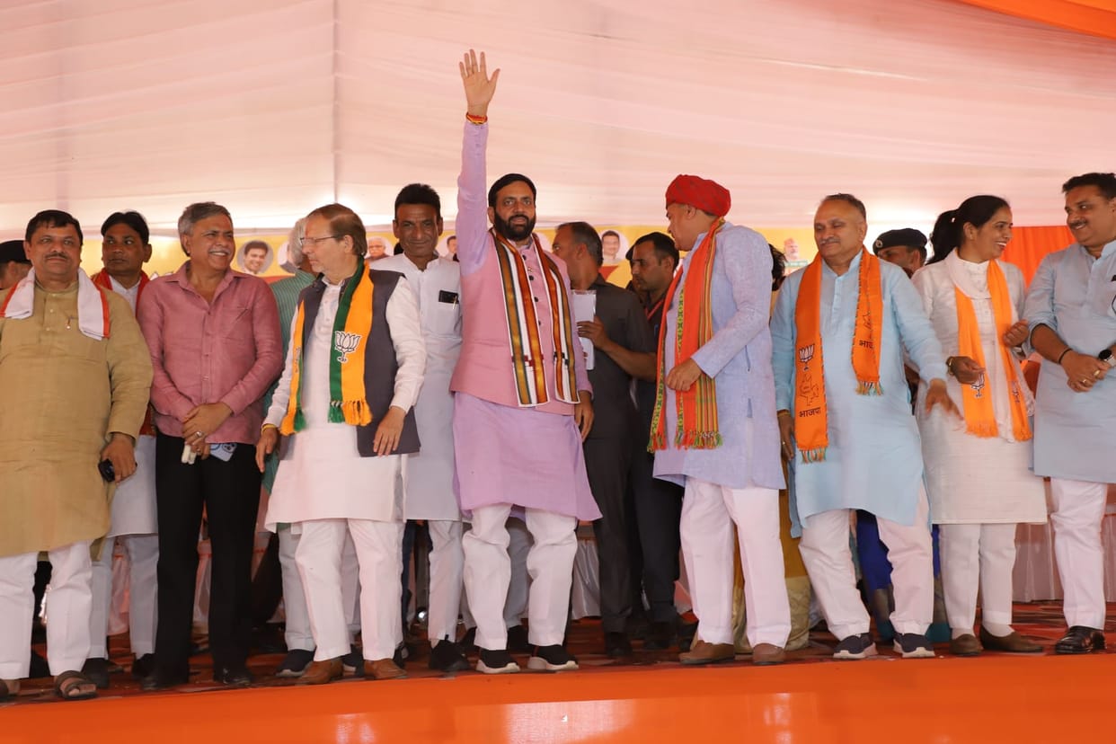 CM Saini reached Vijay Sankalp rally in Kosli