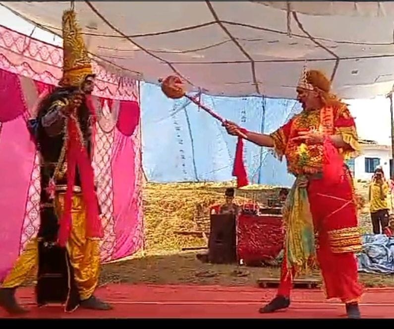Lanka Dahan, Angad Ravana dialogue staged in Govindpur