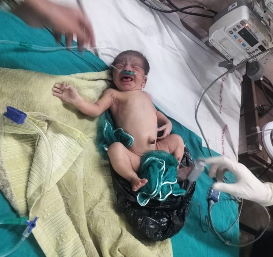 Newborn found kept in auto near Gandhi Camp Mahila Ashram
