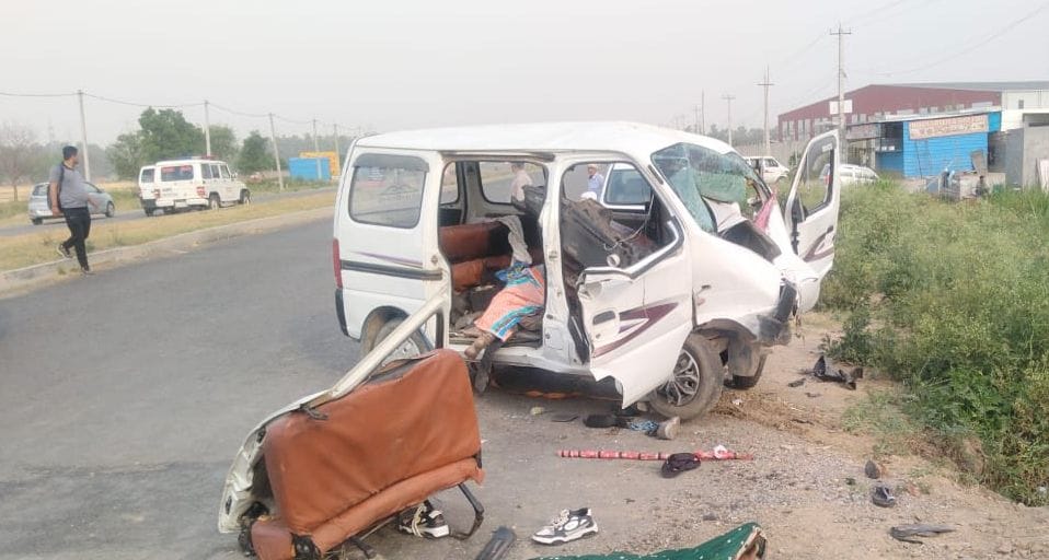 Eeco van filled with devotees collides with culvert, four including brother and sister killed, seven injured