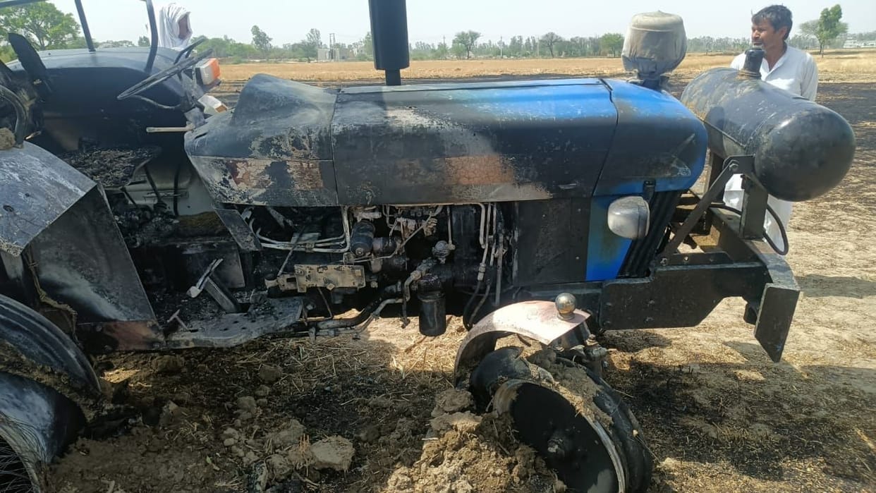 Fire started due to spark from ripper, 300 acres burnt