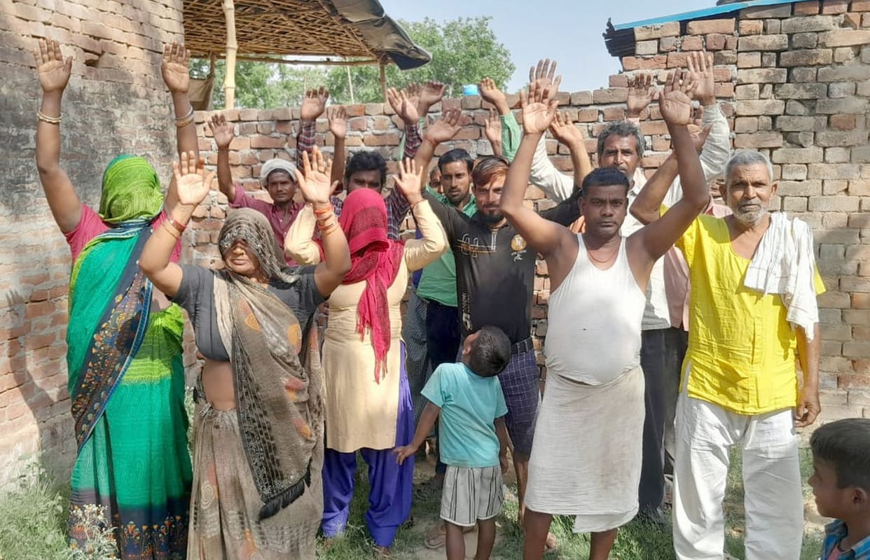 Villagers demonstrated against closing the road