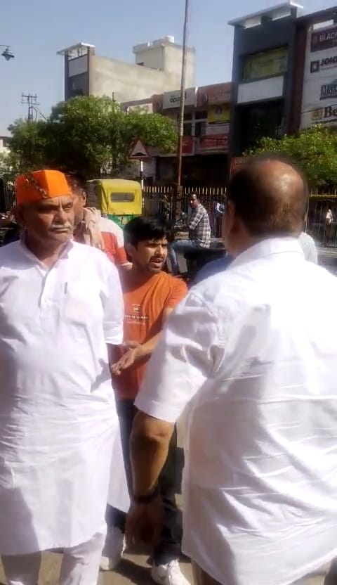 Police removed the mortar outside Bajrang Bhawan, former minister arrived
