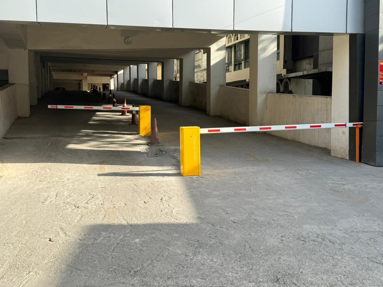 Multipurpose parking equipped with boom barrier, generator will be installed soon