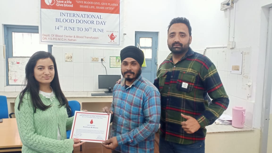 blood donation held in sirmour