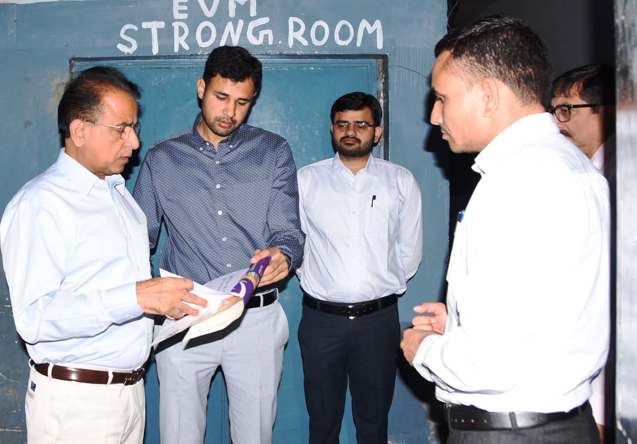 DC took stock of EVM strong room in Education Board