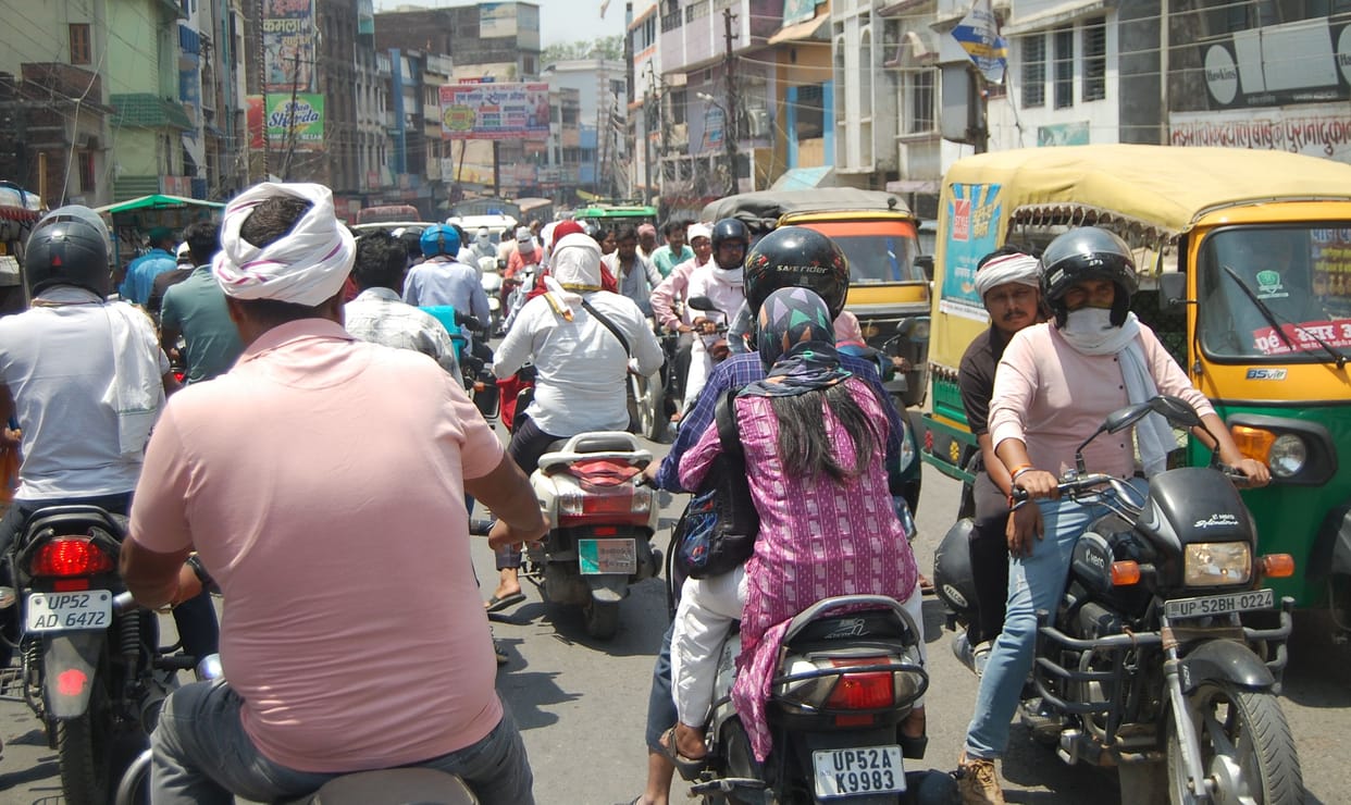 jam on malviya road overbridge