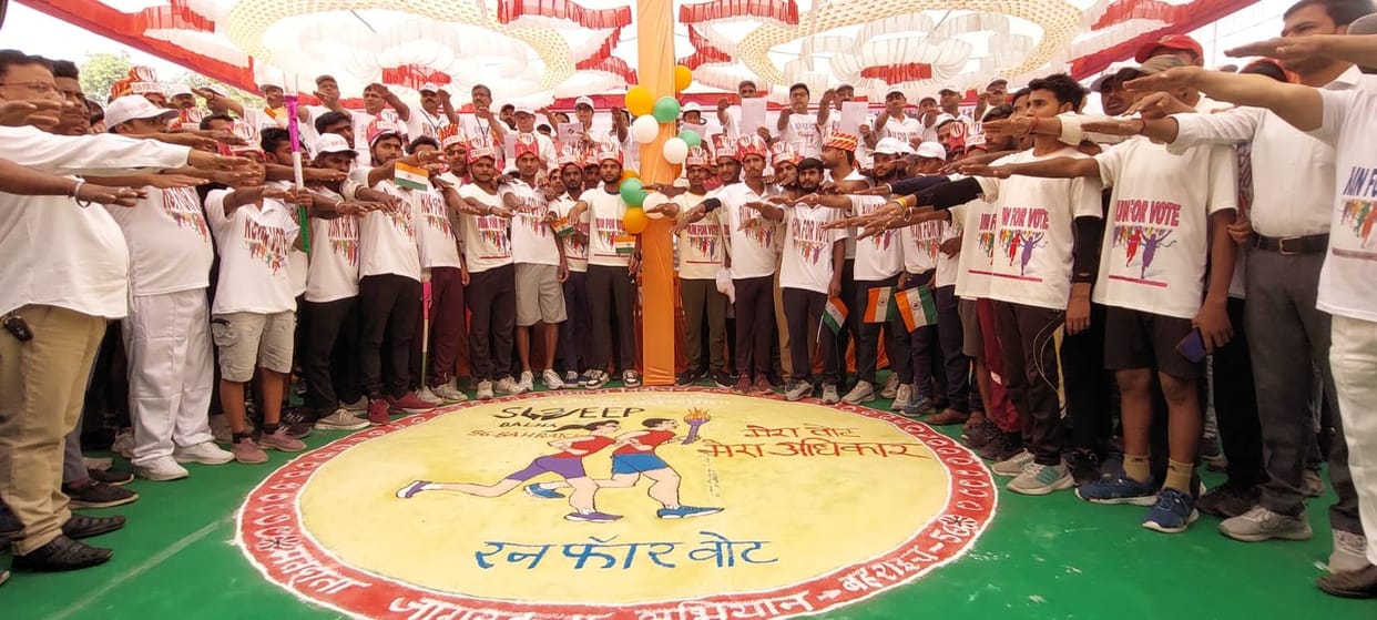 110 km torch marathon under Run for Vote