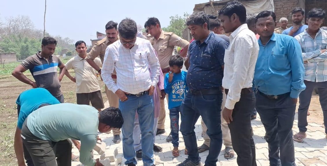 Forest department stopped construction of interlocking road, anger among people