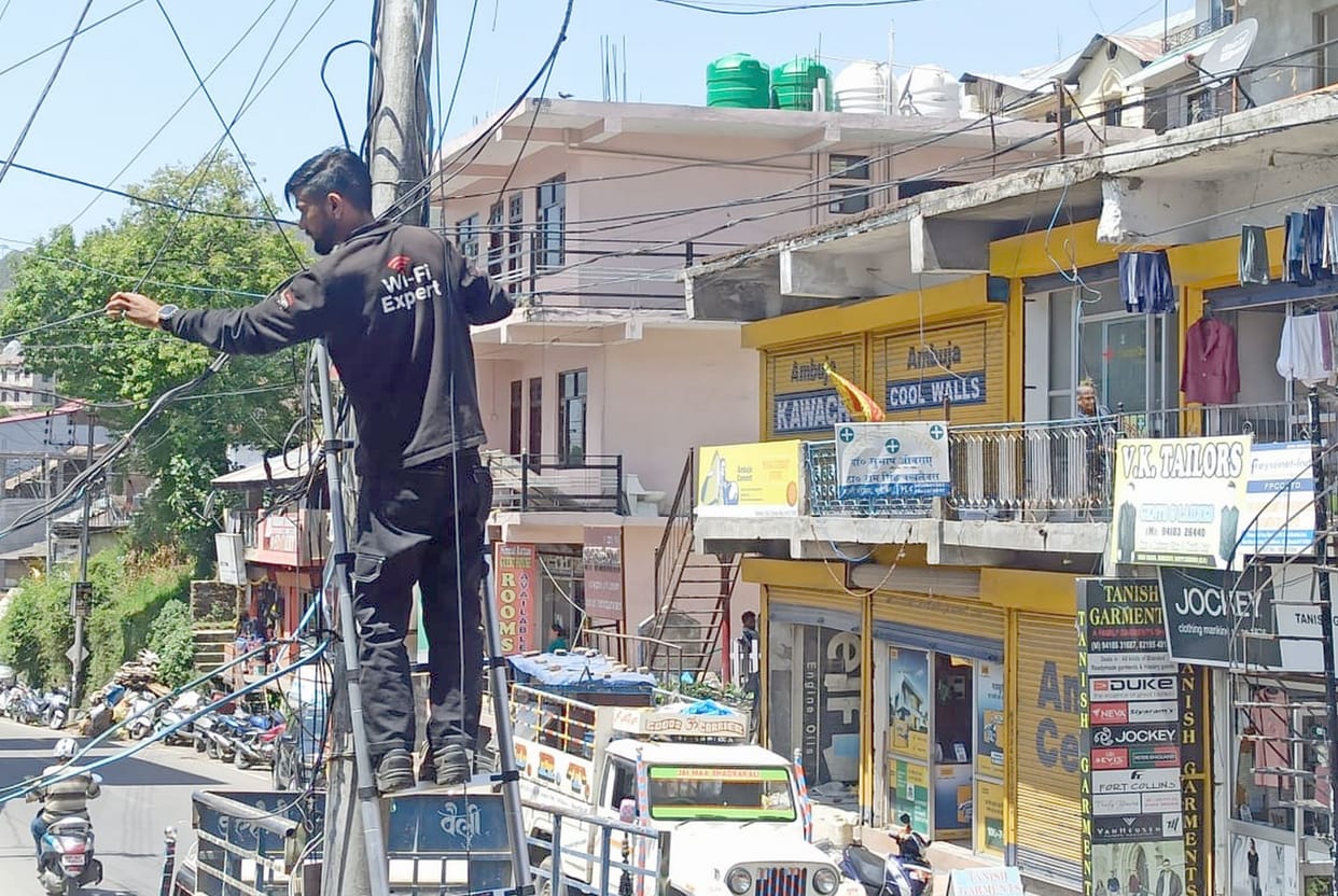 Fiber laid on electric poles, board doesn't even know