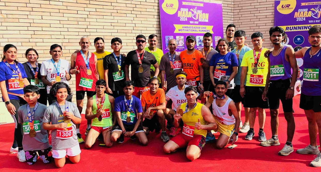 70 runners from BRG showed their strength in Gurugram Marathon