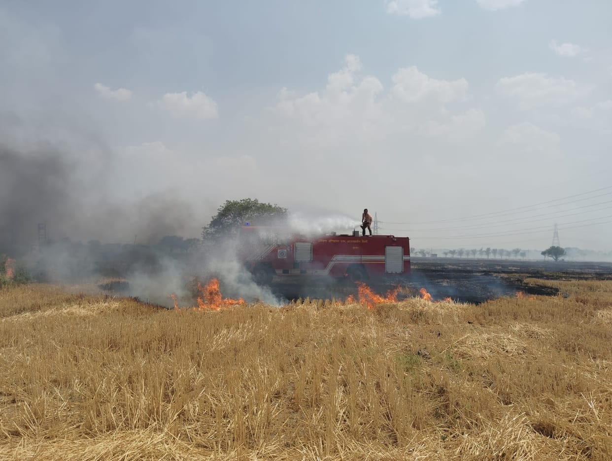 Till now stubble burnt at 193 places, challans issued at 35