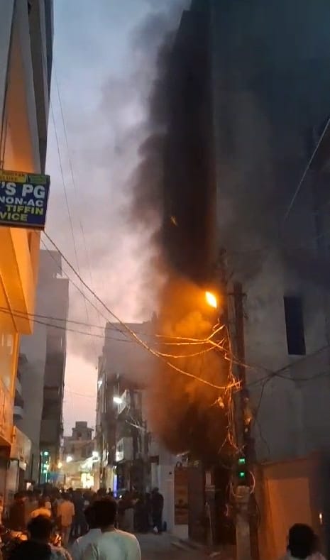 Library burnt to ashes, lives of girl students saved through roof