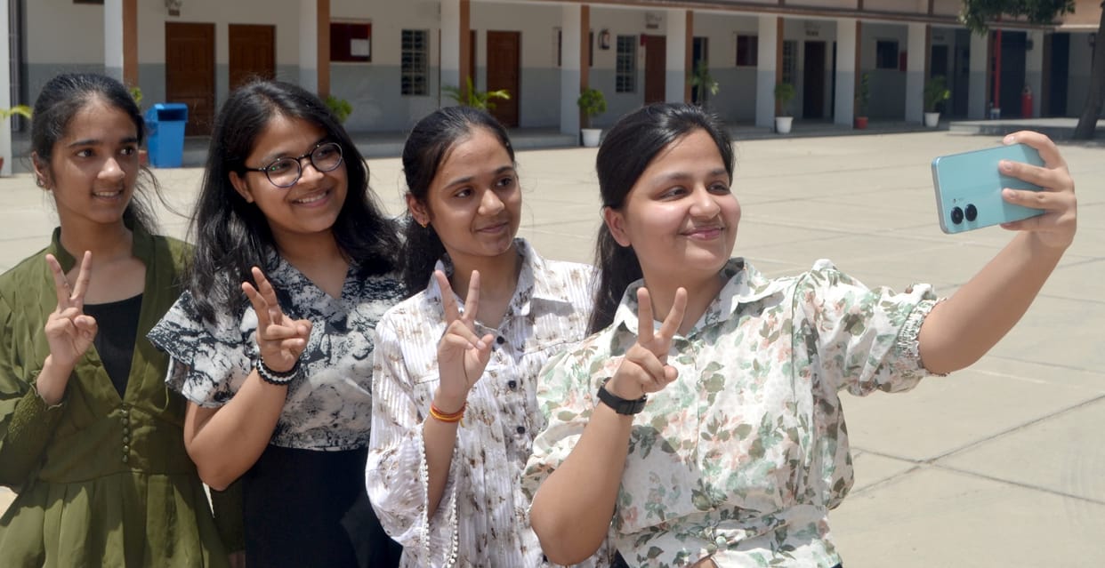 Nitya topped the school in high school and Sankalp in intermediate.