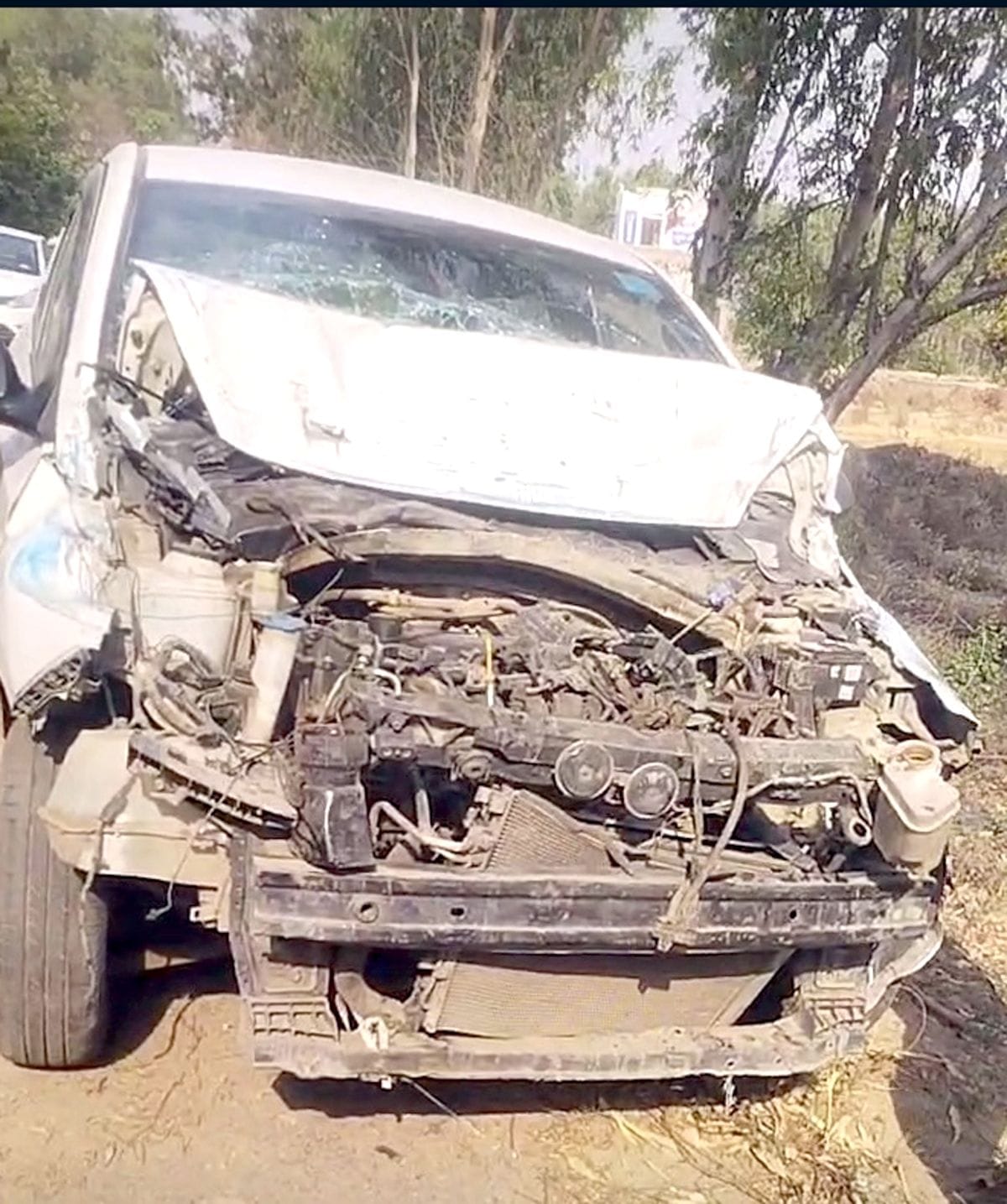 Car collides with roadways bus, two injured