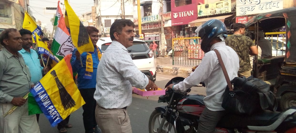 AAP and Congress workers expressed happiness over Kejriwal's release