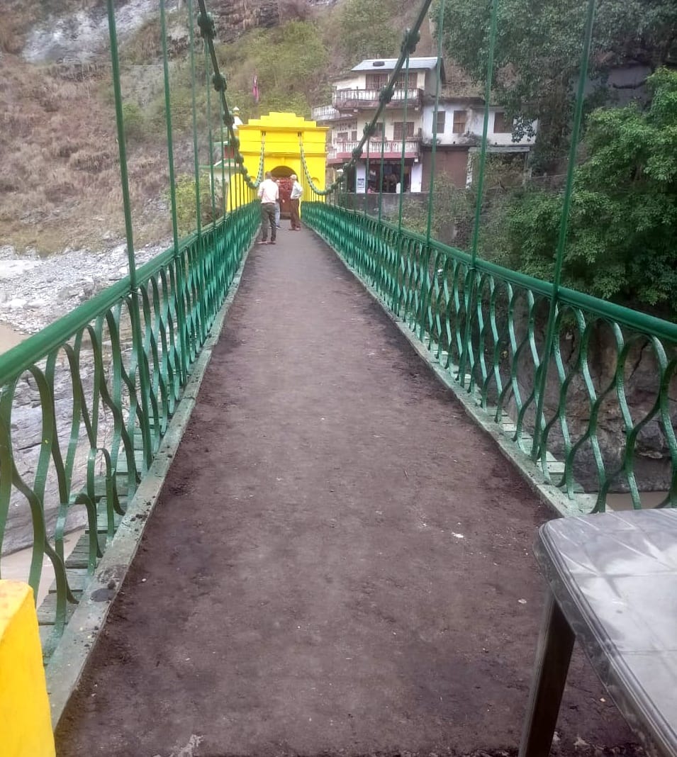 Repair work of international suspension bridge completed