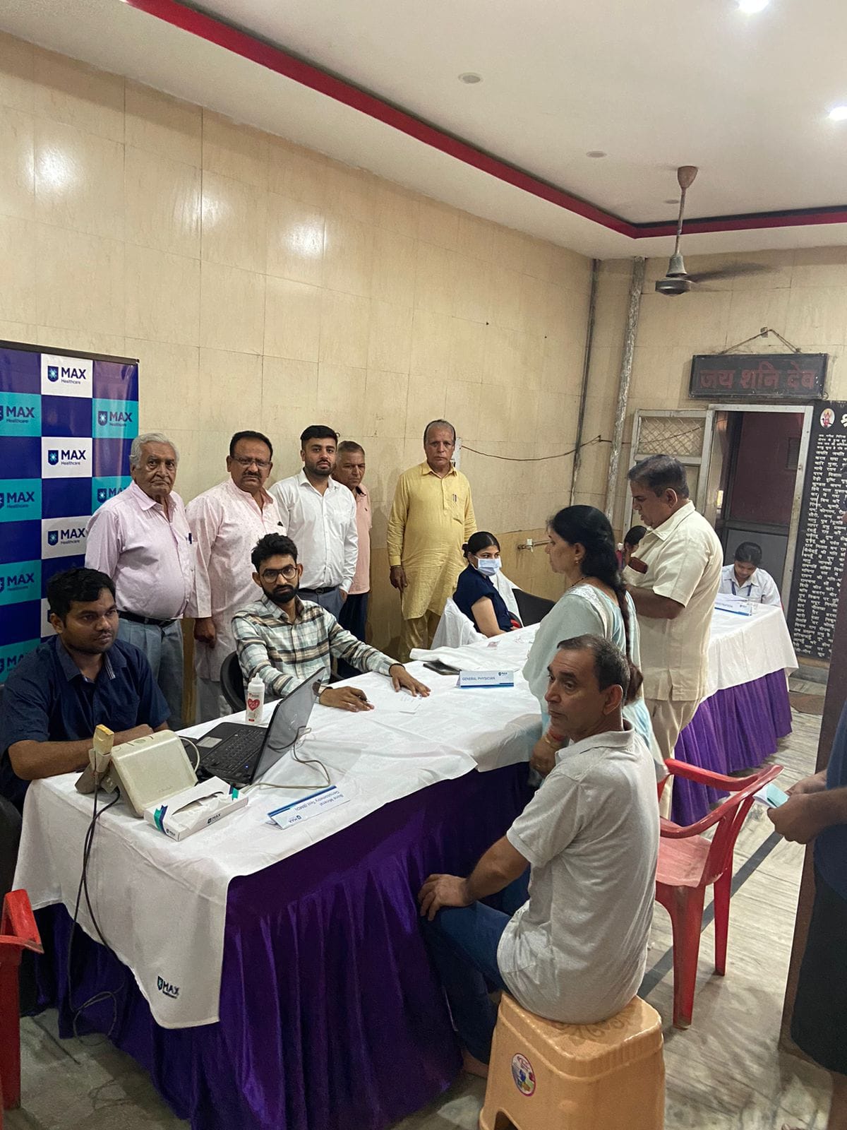 Sugar and blood pressure tests of patients done in the camp