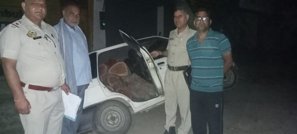 Alto car with 12 mustaches seized in Baduhi, case registered