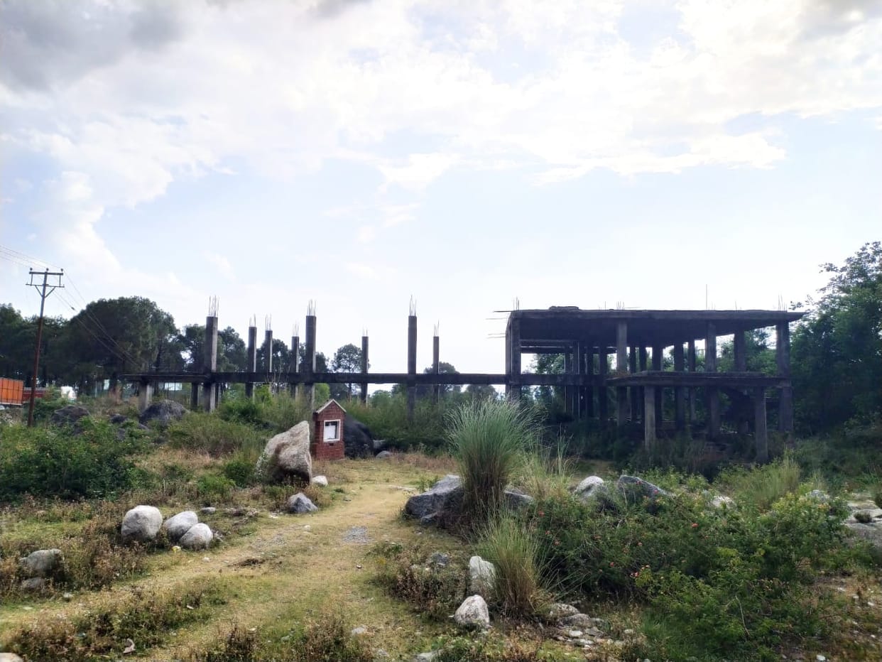 The work of OBC building could not progress beyond the pillars.