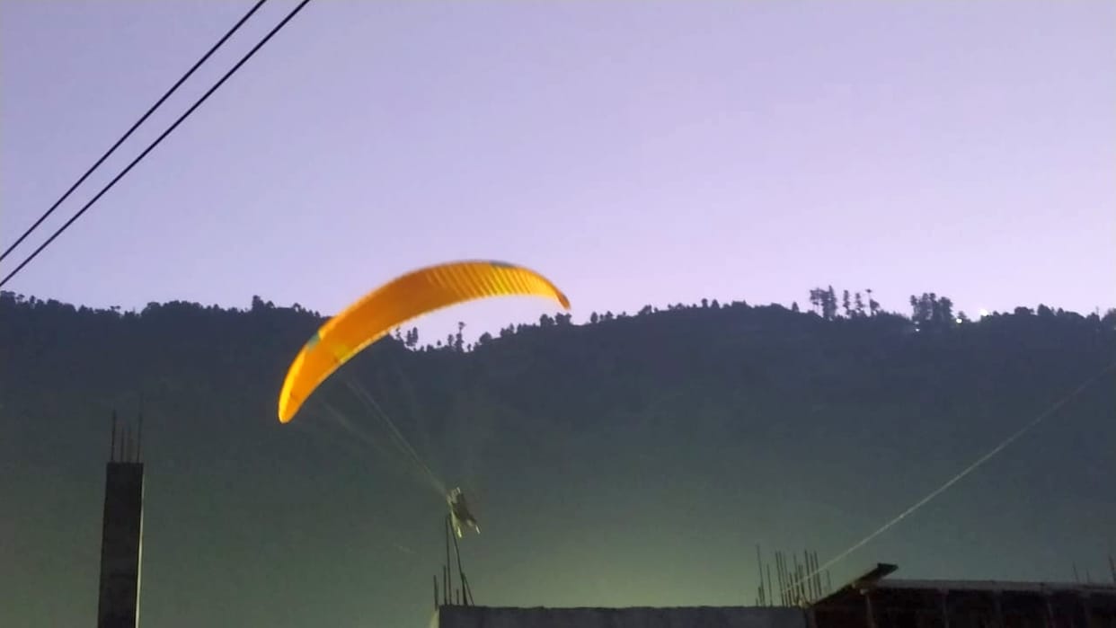 Disobeying rules, paragliders flying even in darkness in Pij