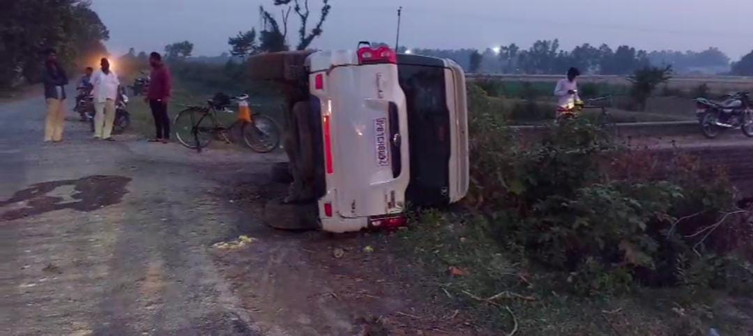 Car driver injured after being hit by JCB