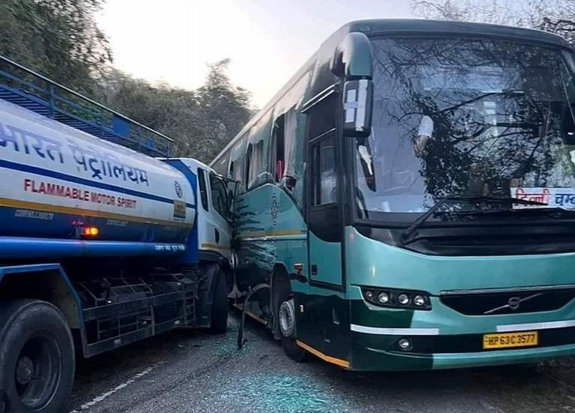 Oil tanker collides with Volvo, one injured