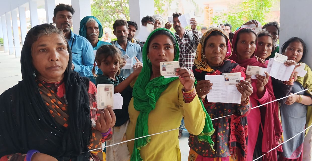 Women outnumber men at ten booths in Kasta assembly constituency.