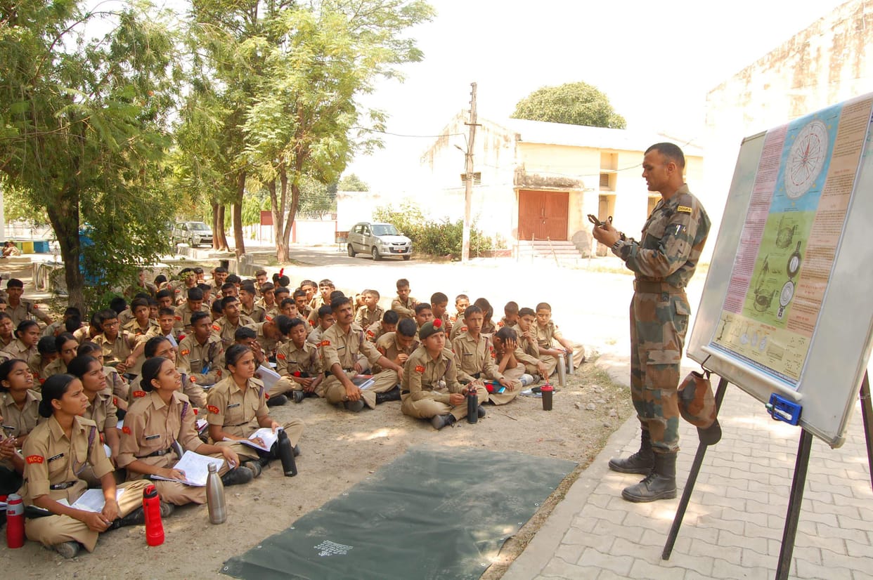 NCC cadets learned the tricks of map reading.