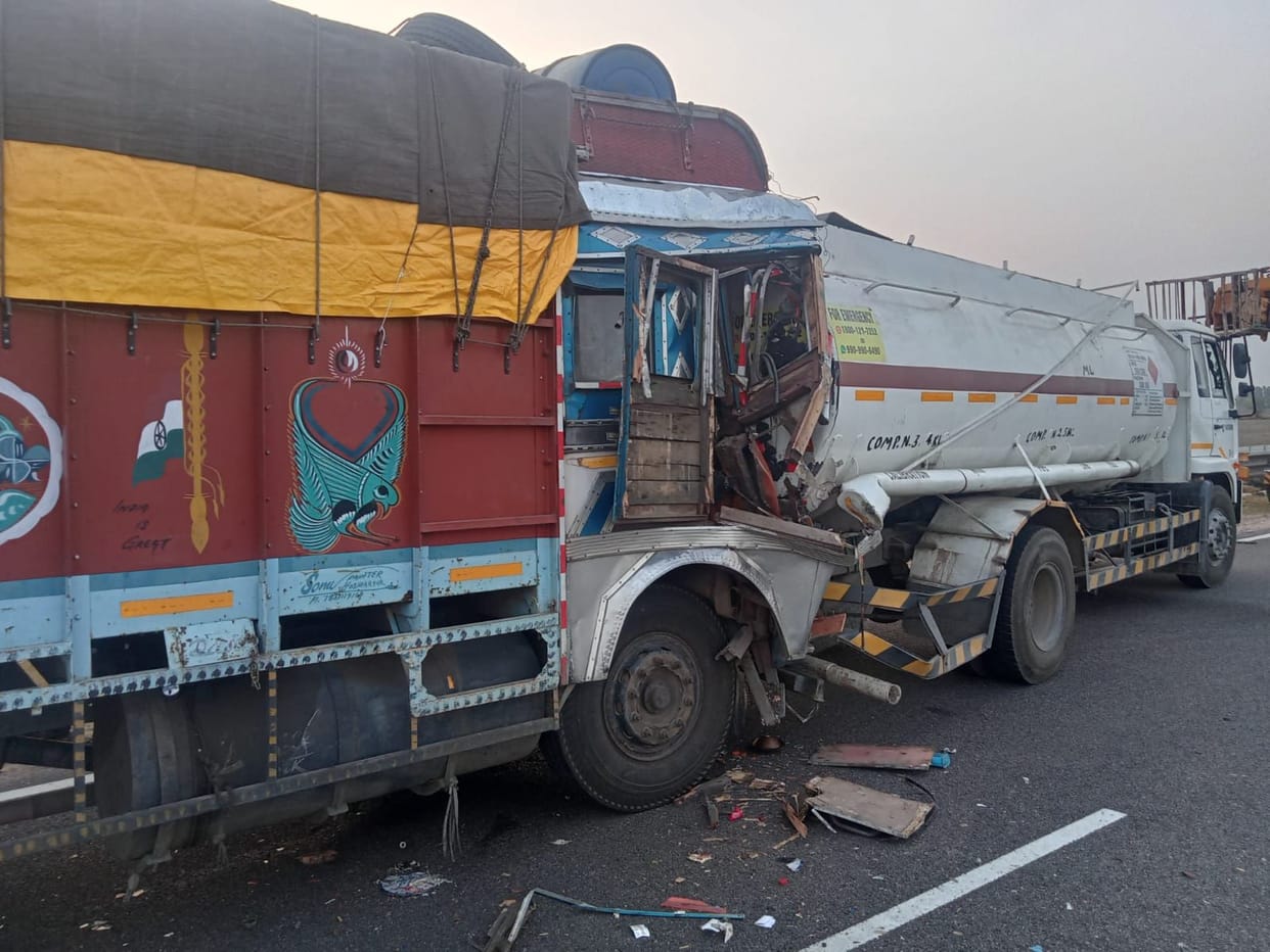 Tanker suddenly applied brakes, collided with truck from behind, driver died
