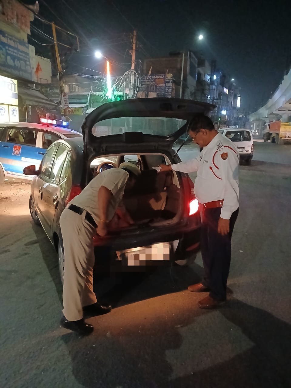 Police blocked the area and investigated suspicious persons and vehicles.