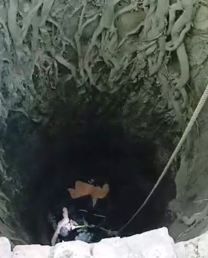 An elderly man who fell into a well in village Simbalwala was rescued safely after five hours.