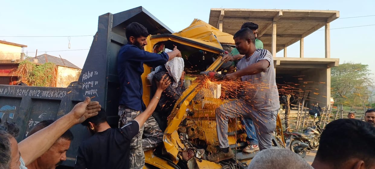 Tipper collides with parked truck, young driver dies