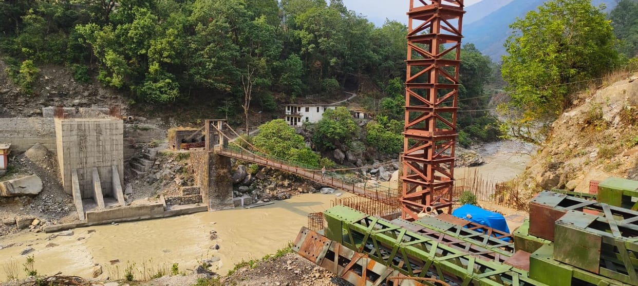 Construction of bridge on Gori river going on at slow pace