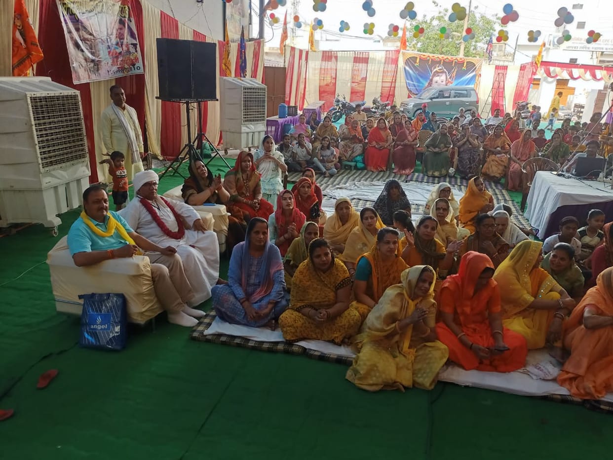 Jhanki decoration of Lord Krishna in Srimad Bhagavat Katha