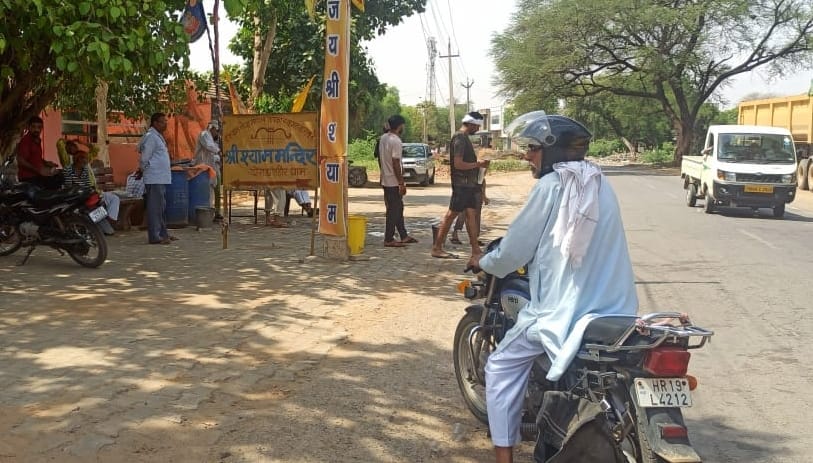 Cold and sweet water procession at Shyam Mandir