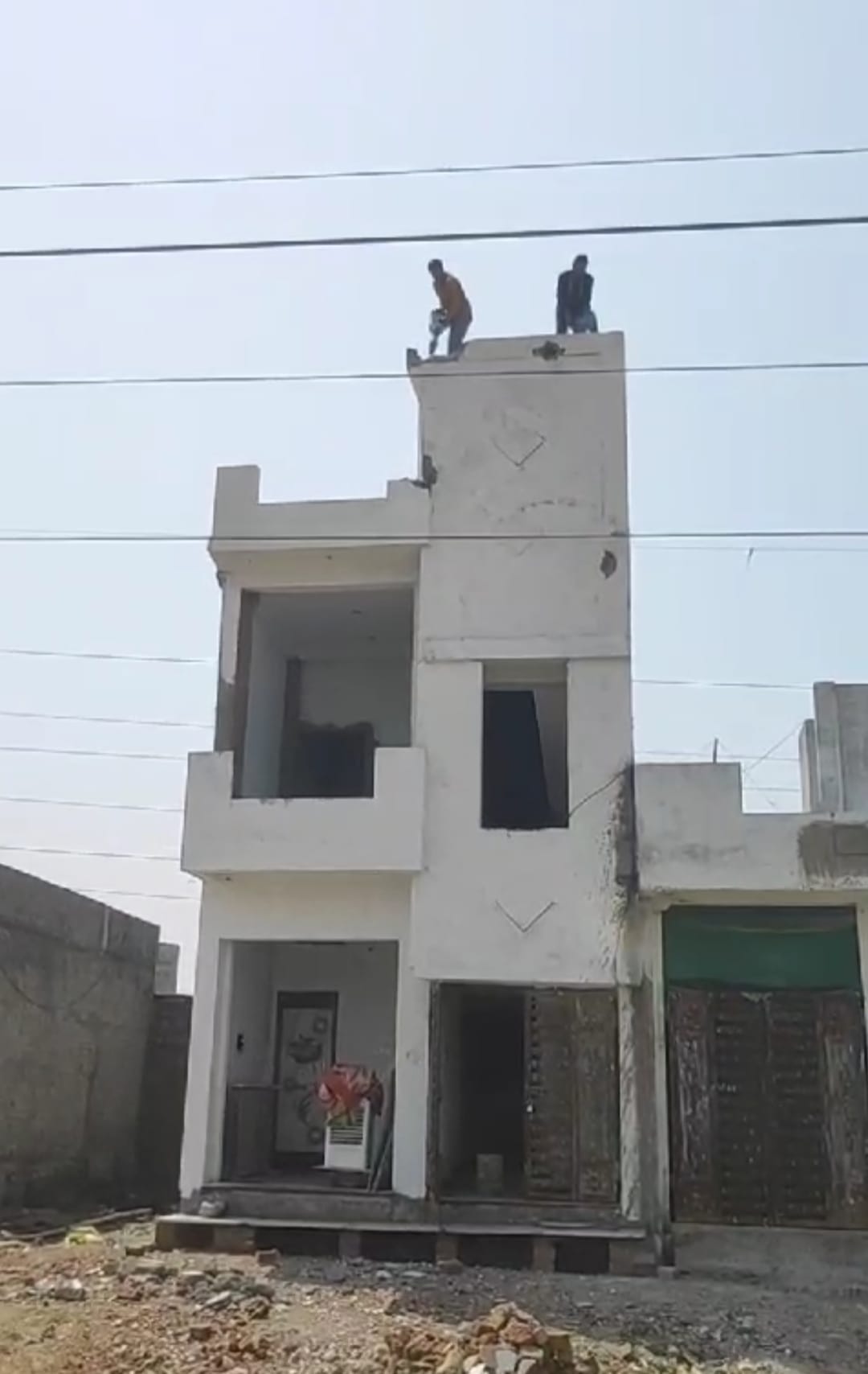 Ujjain House was being constructed near high tension line it was demolished on orders of MP Transco officials