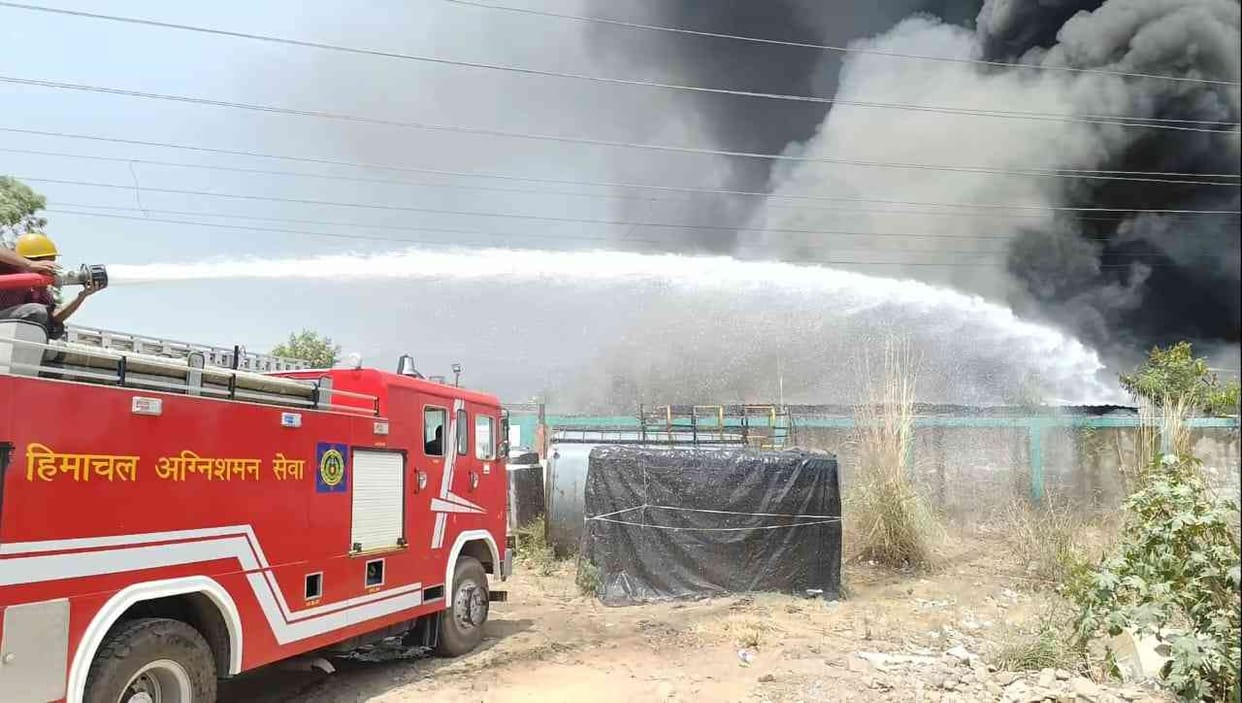 Fire in the company junk didn't extinguish even after three days in Baddi