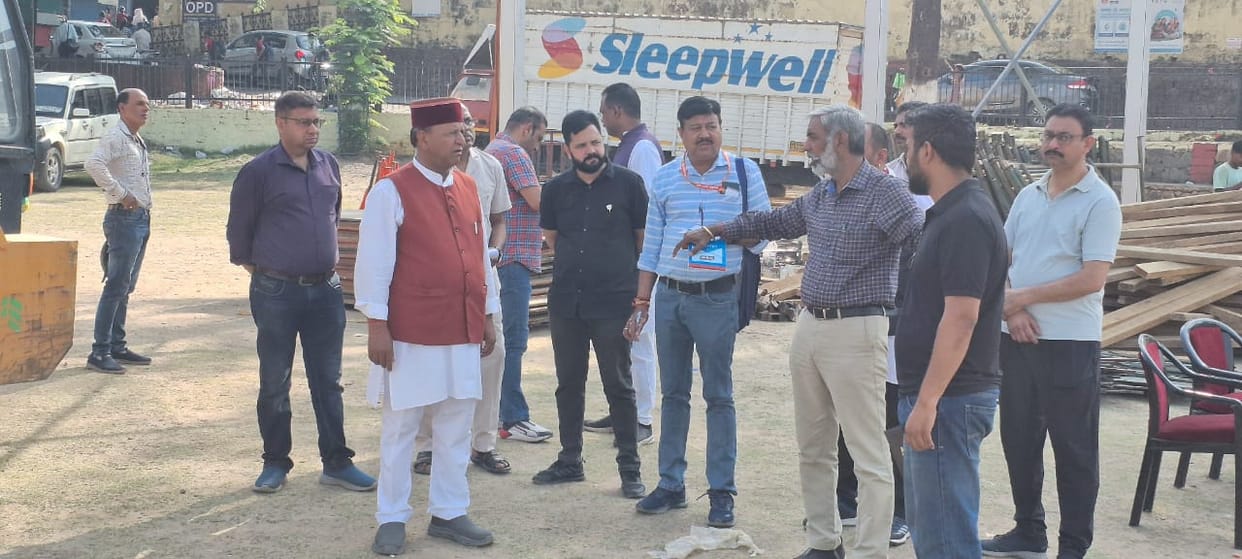rajeesv bindal visist in chogan maidan and check the railly place of modi