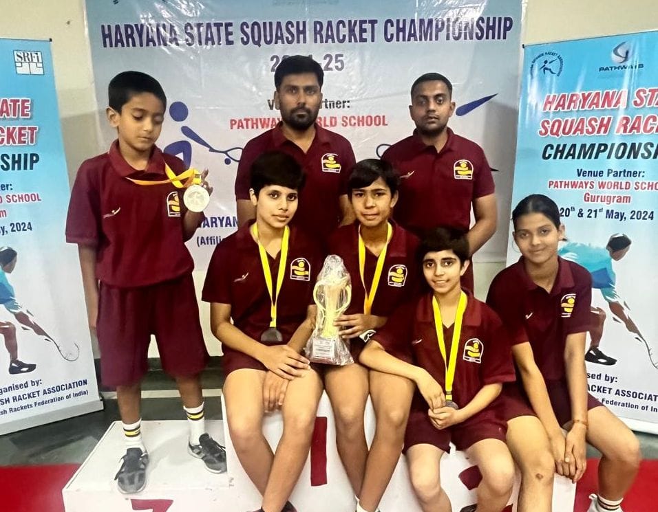 Won five medals in state level squash championship, selection in national