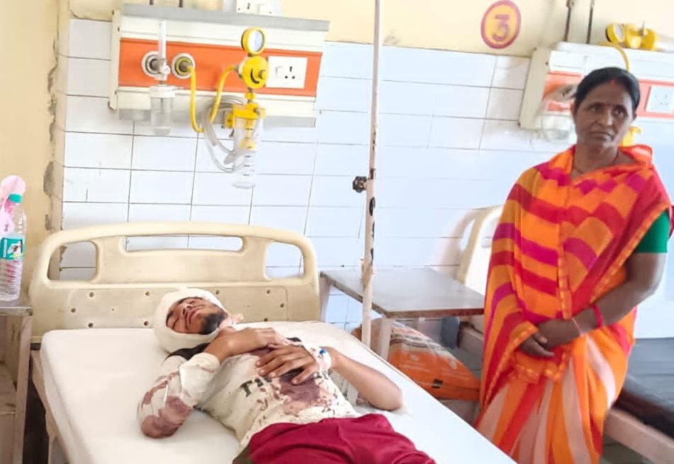 Retired soldier throws hand grenade at young man, serious