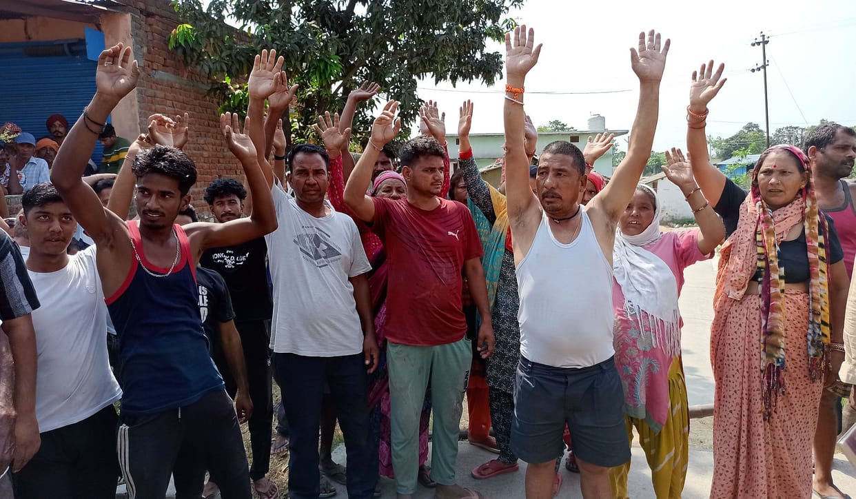 Dumper dragged bike riding youth for 20 meters